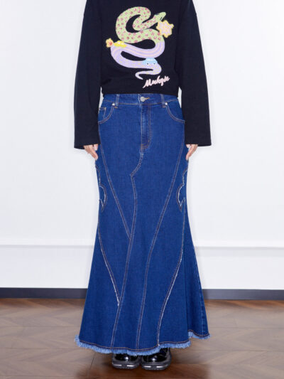 MUKZIN Linglong Fengqi Washed Denim Skirt