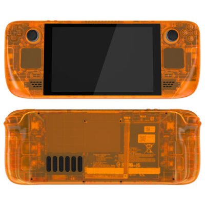 eXtremeRate Replacement Clear Orange Full Set Shell with Bu