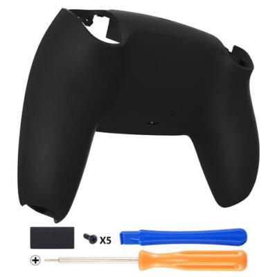 eXtremeRate Black Soft Touch Custom Back Housing Bottom She