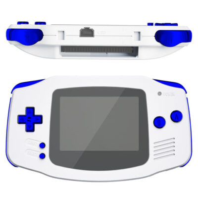 eXtremeRate Chrome Blue GBA Replacement Full Set Buttons fo