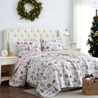 Holly Jolly Lane Oversized Quilt Set