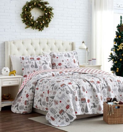 Holly Jolly Lane Oversized Quilt Set