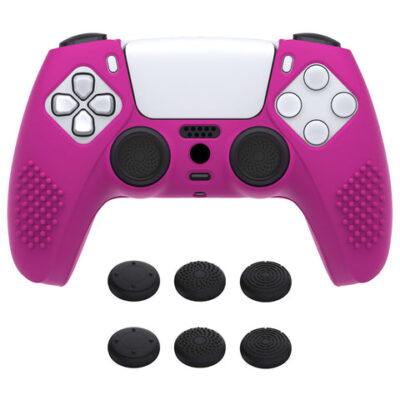 PlayVital 3D Studded Neon Purple Ergonomic Soft Controller
