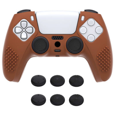 PlayVital 3D Studded Signal Brown Ergonomic Soft Controller