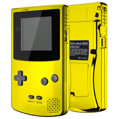 eXtremeRate IPS Ready Upgraded Chrome Gold Glossy GBC Repla