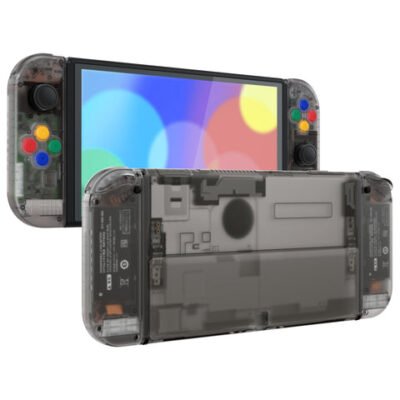 eXtremeRate Clear Black Custom Full Set Shell for Nintendo