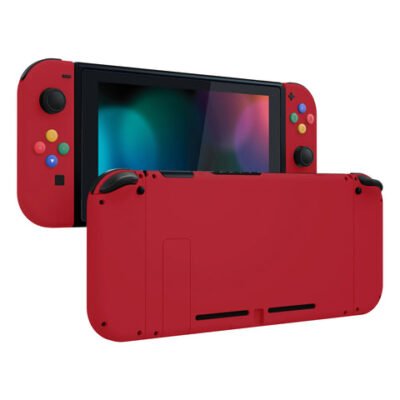 eXtremeRate Passion Red Soft Touch Grip Backplate for NS Sw