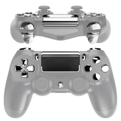 eXtremeRate Chrome Silver Replacement D-pad R1 L1 R2 L2 Tri