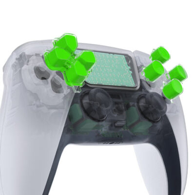 eXtremeRate Two-Tone Green & Clear Custom Dpad Action B
