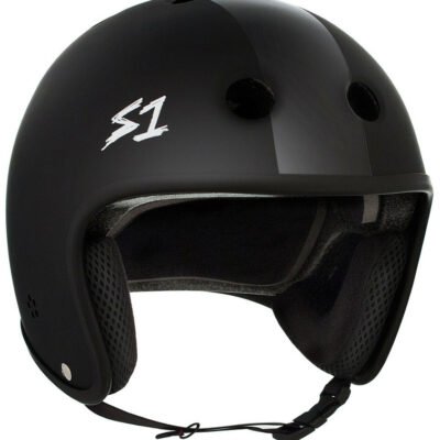 S1 Retro Lifer Helmet - Black Matte with Black Stripes- Size XXL Only (Refurbished)