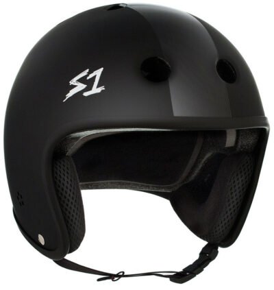 S1 Retro Lifer Helmet - Black Matte with Black Stripes- Size XXL Only (Refurbished)