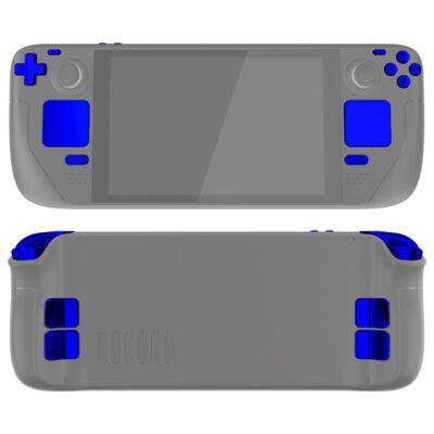 eXtremeRate Chrome Blue Replacement Full Set Buttons for St