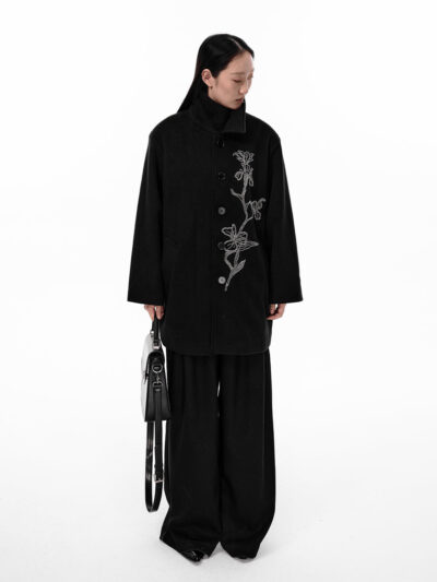 MUKTANKLOUMUTAKU Iris Beaded Tube Embroidered Overcoat