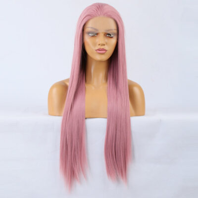 Rosy Berry Long Straight Lace Front Wig