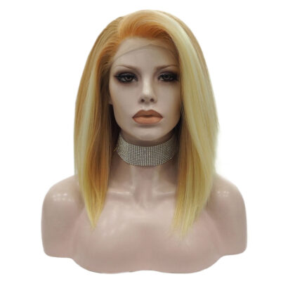 Premium Wig - Khaki Lemon Medium Straight Lace Front Wig