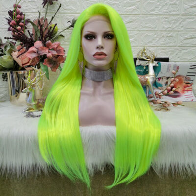 Premium Wig - Neon Yellow Silky Straight Lace Front Wig