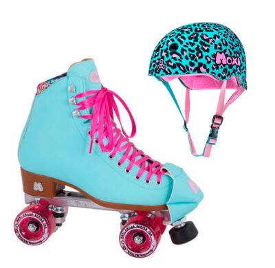 Moxi Combo Set - Beach Bunny Roller Skate (Blue Sky) & Helmet (Leo) (Kid's Sizes)