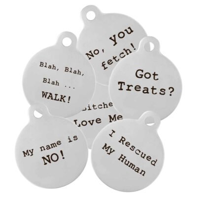 DogSpeak Funny Dog ID Tags - 18 Designs