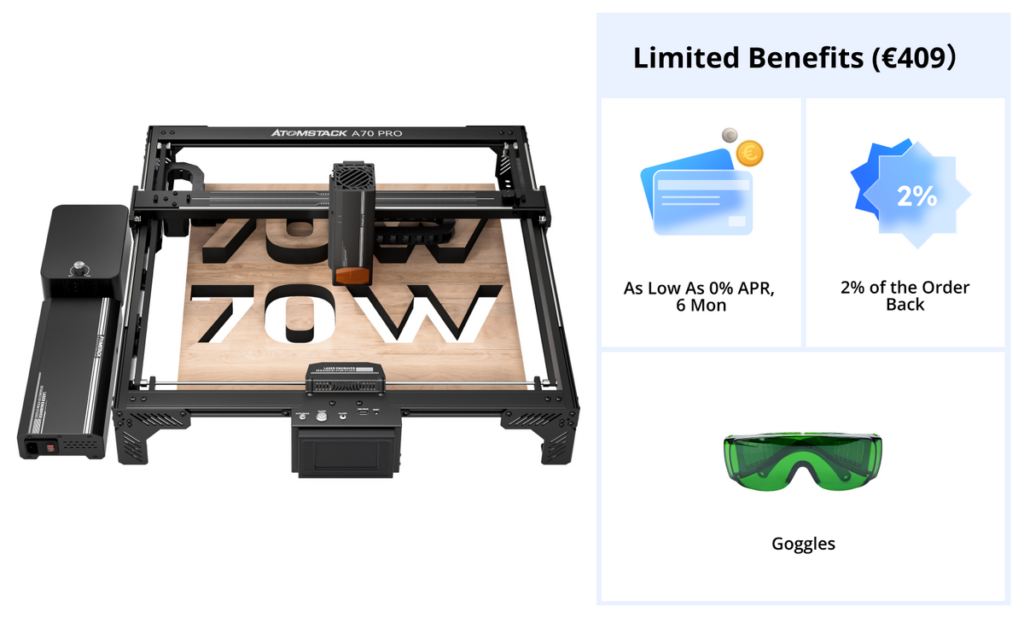 AtomStack A70 Pro Laser Cutter