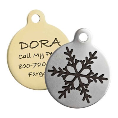 Custom Snowflake Design Dog ID Tag