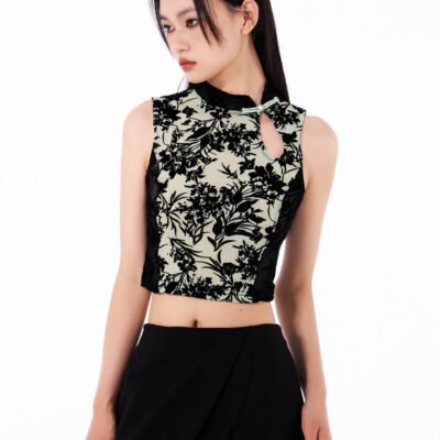 MUKTANK Stretch Mesh Crop Tank Top