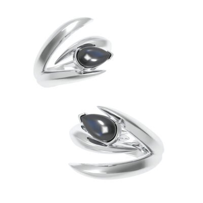 MUKTANK x Mandarin Zan Club Black Onyx Dragon Claw Wide Ring