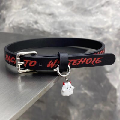 MUKTANK X WHITEHOLE Graffiti Genuine Leather Little Devil Pendant Collar