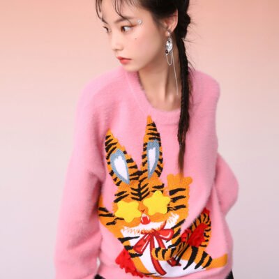 MUKZIN Artist Edition Pink Embroidered Sweater