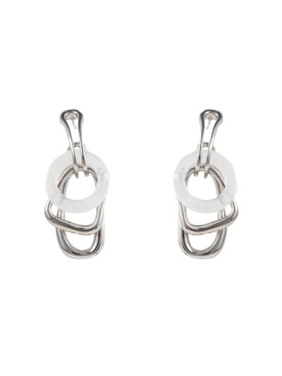 MUKTANK Millennium White Quartzite Jade Hoop Earrings