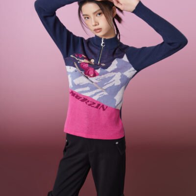 MUKZIN Skiing Women Color Blocking Knited Base Shirt