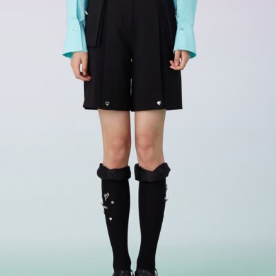 MUKZIN High Waist Loose Black Shorts