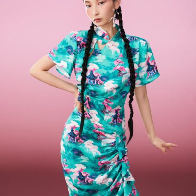 MUKZIN Printed Cool Thin Green Retro Style T-shirts