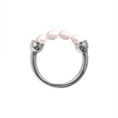 MUKZIN  DANGEROUS GARDEN-GHOSTFACE LILY Small Pearl Ring