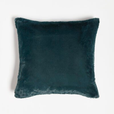n home Recycled Polyester Faux Fur Cushion - Deep Blue