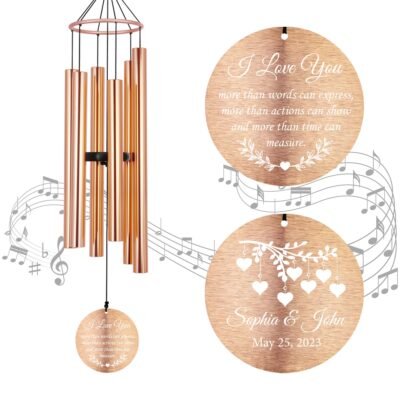 Astarin Personalized Wedding Anniversary Wind Chimes,Housewarming Valentine's Gift -033