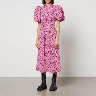 Rotate Birger Christensen Floral-Jacquard Midi Dress