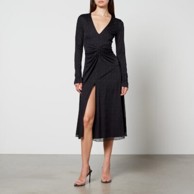 Rotate Birger Christensen Chiffon and Jersey Midi Dress