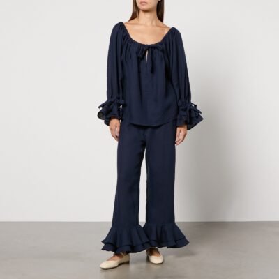 Sleeper Cha-Cha Ruffled Linen Lounge Set