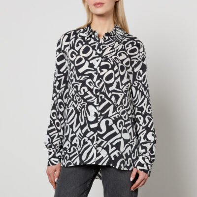 Stine Goya Wal Monogram Print Tencel Lyocell-Blend Shirt