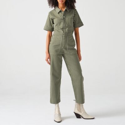 Seventy  Mochi Pearl Striped Denim Jumpsuit