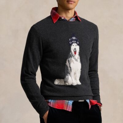 Polo Ralph Lauren Holiday Dog Cashmere Knit Jumper