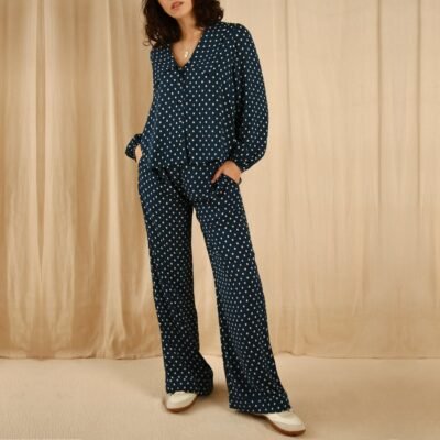 it's 9pm Frenchie Polka Dot Rayon Pyjama Set