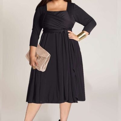 Nellie Wrap Dress In Onyx (Made To Order)
