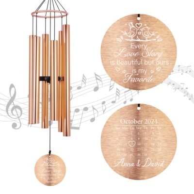 Astarin Personalized Wedding Anniversary Wind Chimes,Housewarming Valentine's Gift -029