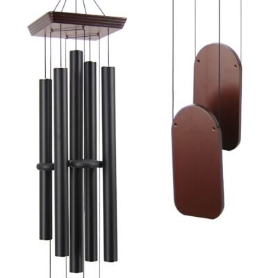 Astarin Black Wind Chimes Outdoor Decor & Memorial Gift 36/48 in