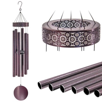 ASTARIN 48'' Wind Chimes for Outside Deep Tone - Large Wind Chimes with 6 Heavy Tubes, Bronze