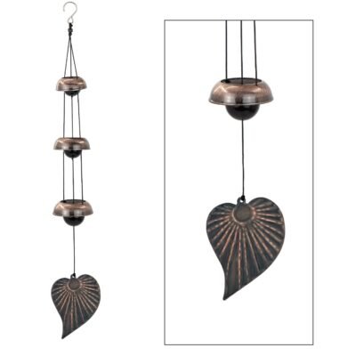 Cooper Leaf Temple Wind Chime,Wind Chimes with 3 Bells, Feng Shui Wind Chimes for Home Yard Outdoor Decoration, A Great Memorial Wind Chime for Someone Who Loves Peace