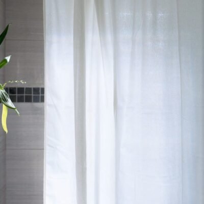 Organic Cotton Shower Curtain – Bath, Tub  Stall Sizes