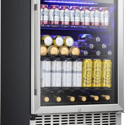 24 Inch Metal Shelves Built-in Wine Fridges Cooler Beverage Refrigerator