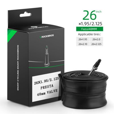 ROCKBROS 26'/27.5'X1.95/2.125 Mountain Bike Inner Tube 48mm Presta/Schrader Valve High Self Sealing Butyl Rubber
